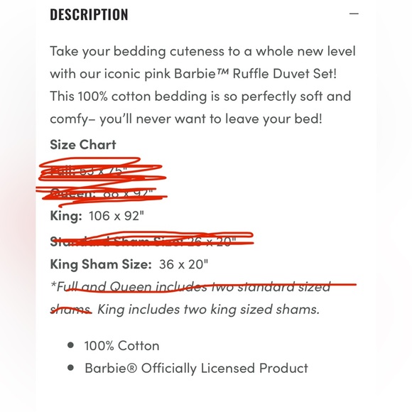 LAST ONE Barbie Ruffle Duvet Cover Set Bed Set w/ Shams Bedding licensed product - Picture 9 of 11